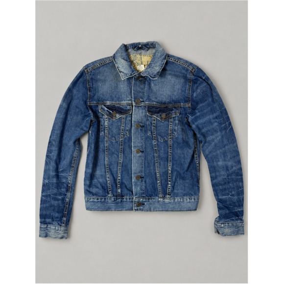 American Living Jackets & Blazers - American Living Men's Denim Trucker Jacket Distressed Blue 100% Cotton S